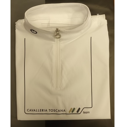 CT Dash S/S Jersey Zip Competition Polo Vit Barn