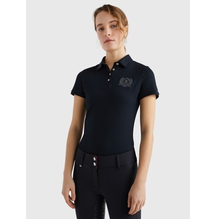 Tommy Hilfiger Equestrian Rhinestone Polo Shirt Dam