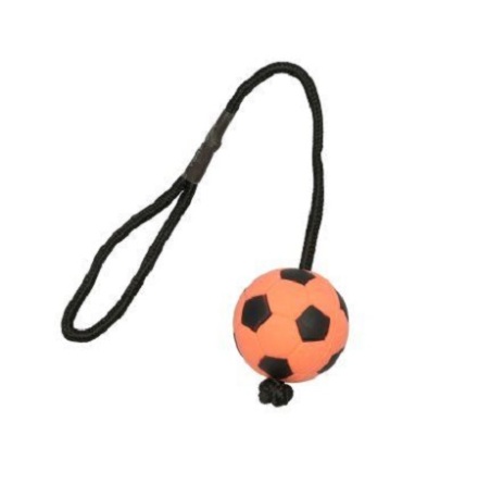 Dogman Leksak Fotboll Med Snre Orange S 40cm