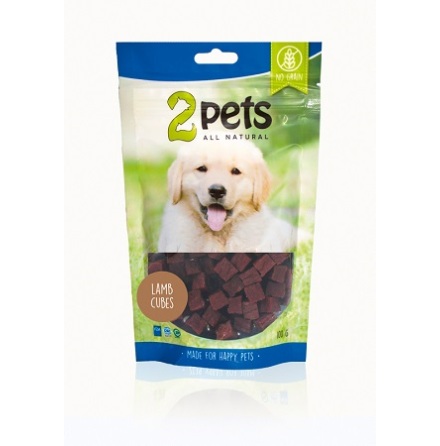 2pets Dogsnack Lamb Cubes, 100 g