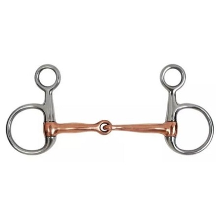 Shires Hanging Cheek Copper Mouth Jointed Bradoon Snaffle Bit 14cm