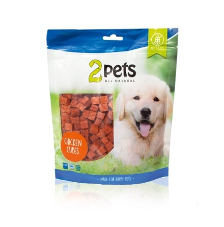 2Pets Hundgodis Kyckling Kuber 400g