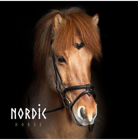 Nordic Horse Pannband Black Leaves 39,5 cm
