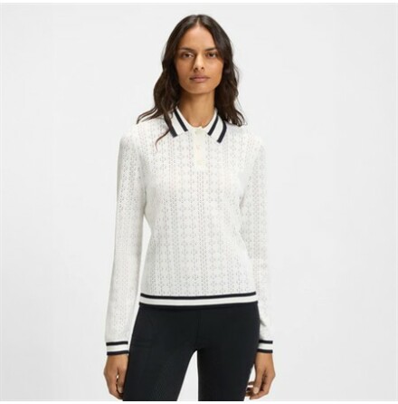 BOSS Equestrian Pam Stickad Tr�ja Dam Soft Cream