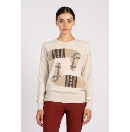 Vestrum Chambery Stickad Tr�ja Rund Hals Latte/Beige
